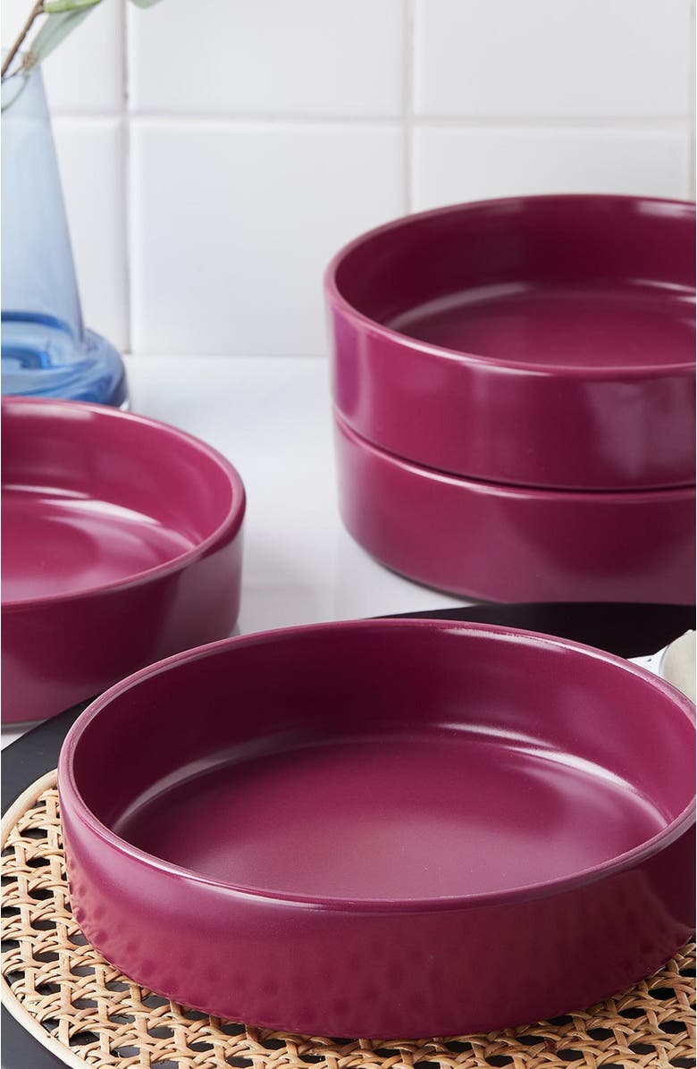 Stone Lain Cleo Stoneware 16-Piece Dinnerware Set, Alternate, color, Magenta