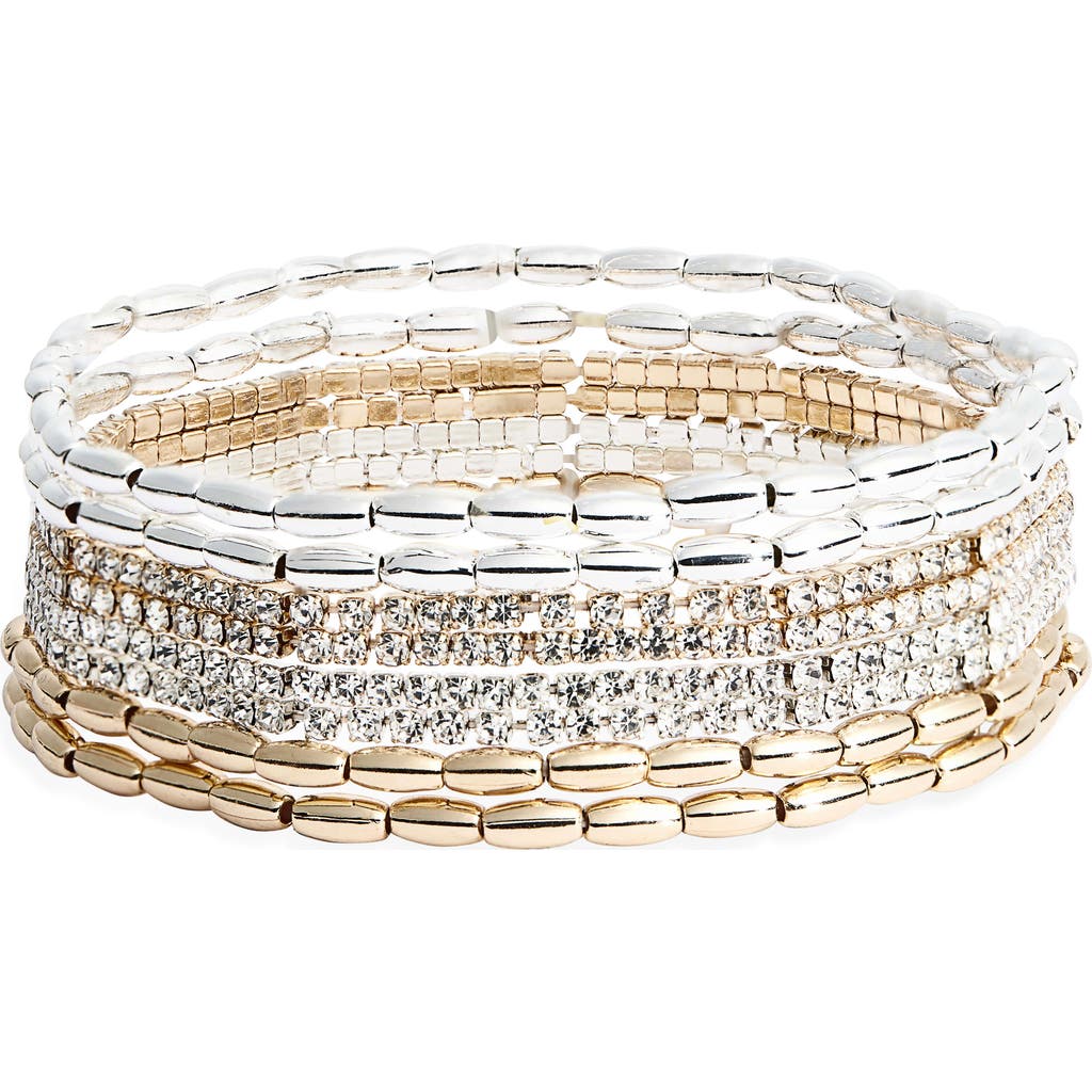 Cara Set Of 8 Stretch Bracelets In Gold