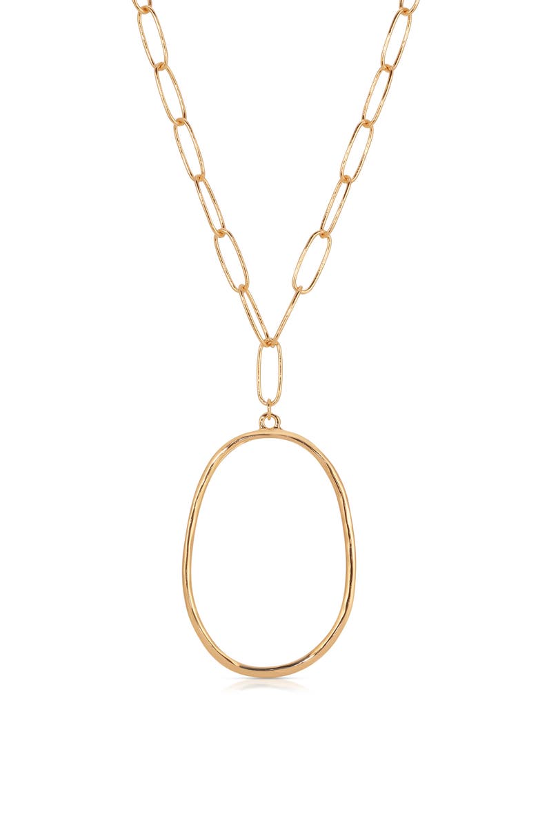 Ettika Oval Pendant Necklace, Alternate, color, Gold