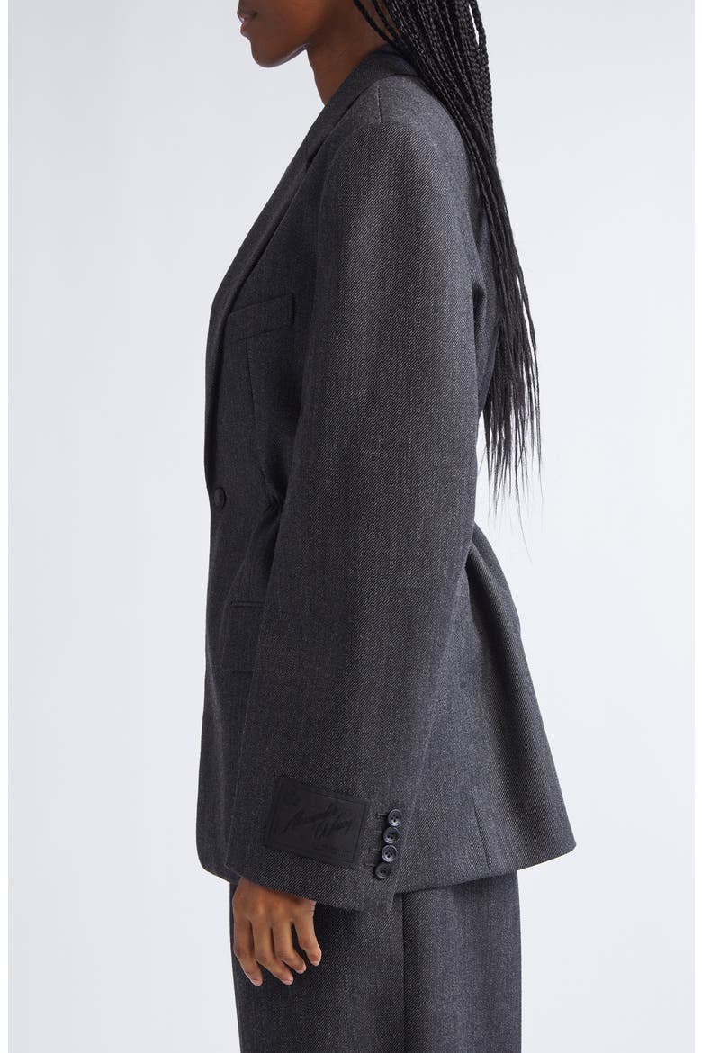 Oversize Wool Gabardine Blazer, Alternate, color, BLACK/ CHARCOAL