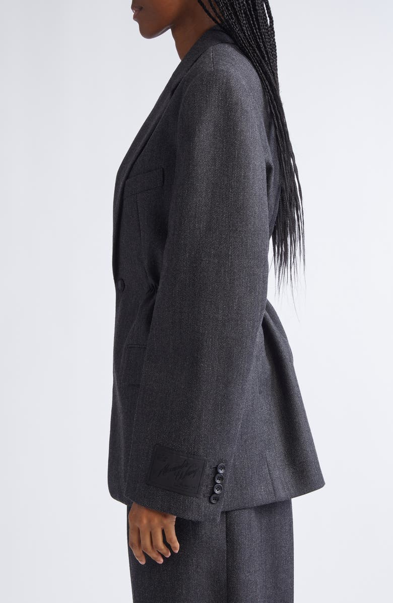 Alexander Wang Oversize Wool Gabardine Blazer, Alternate, color, Black/ Charcoal