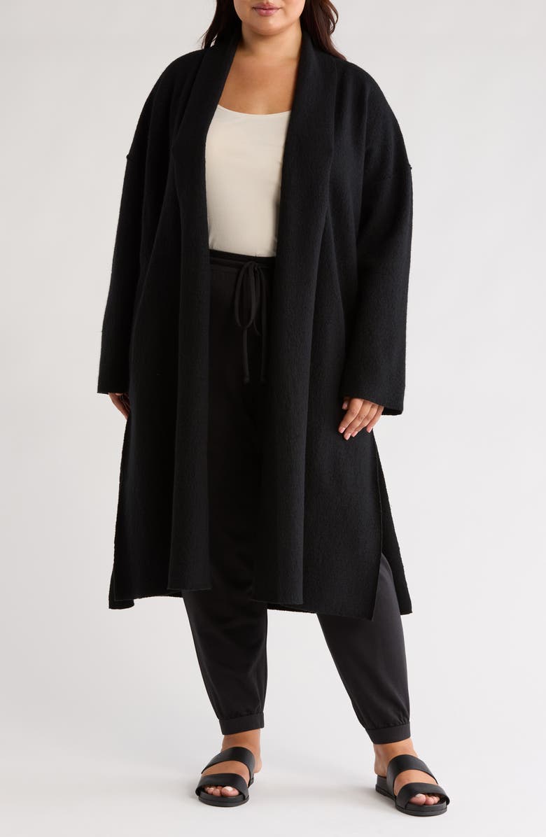 Eileen Fisher High Collar Felted Wool Coat, Main, color,