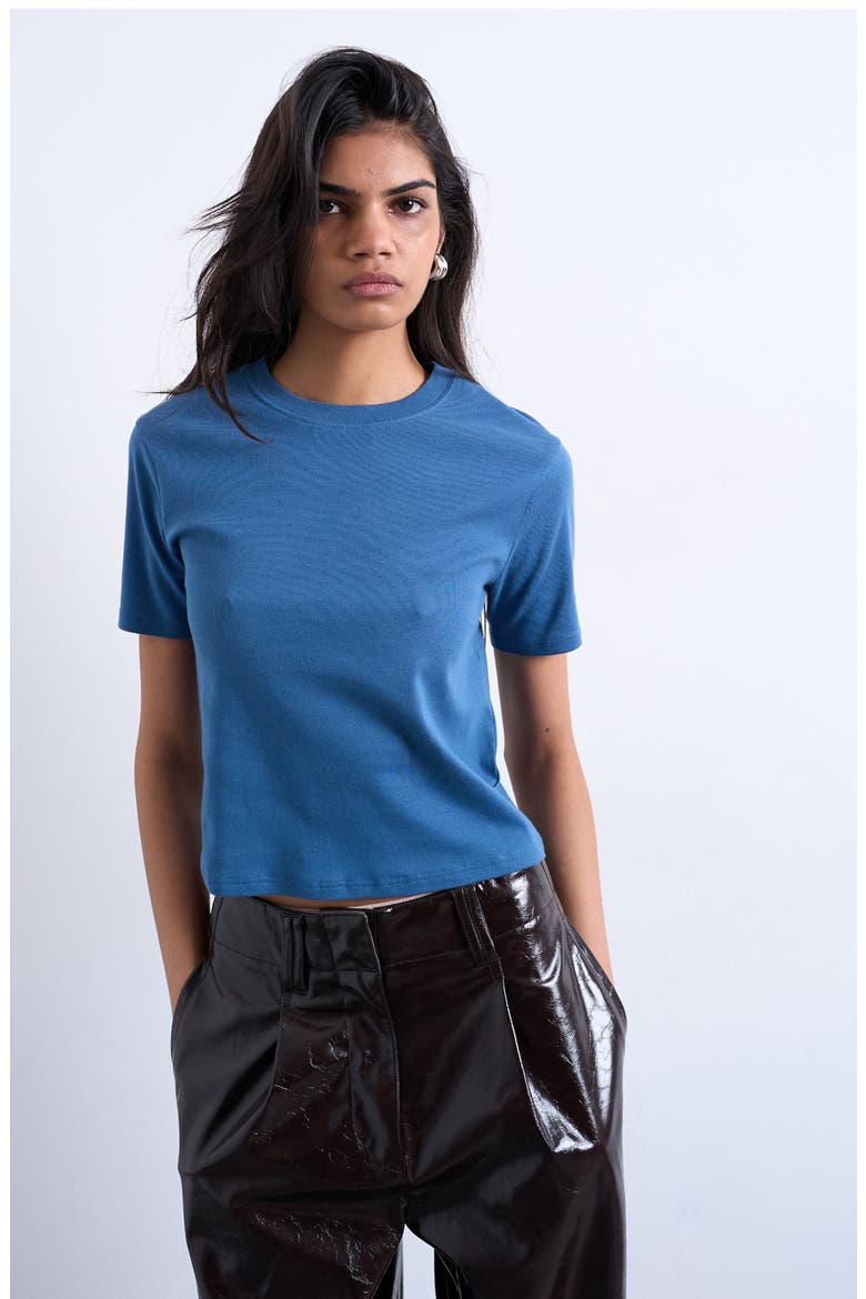 Everyday Shrunken Cotton T-Shirt, Main, color, MEDIUM BLUE