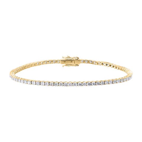 Lab Grown Diamond Four Prong Tennis Bracelet 14K