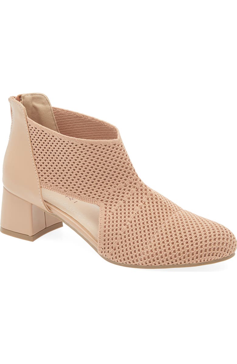 Tahari Back Zip Knit Bootie, Main, color, Camel