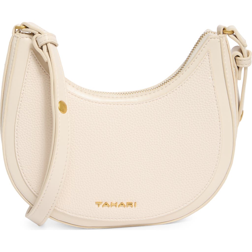 Tahari Riverside Crescent Convertible Shoulder Bag In Natural