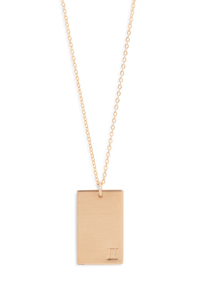 Goldie Zodiac Pendant Necklace, Main, color, GOLD / GEMINI