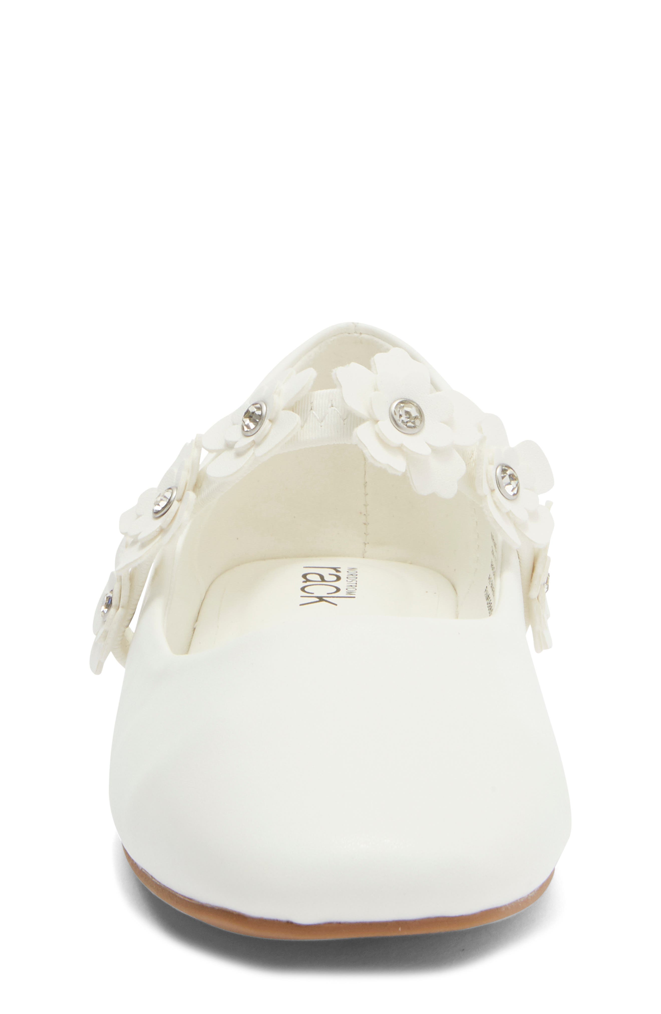 NORDSTROM RACK Kids' Melody Flower Mary Jane Flat, Alternate, color, White