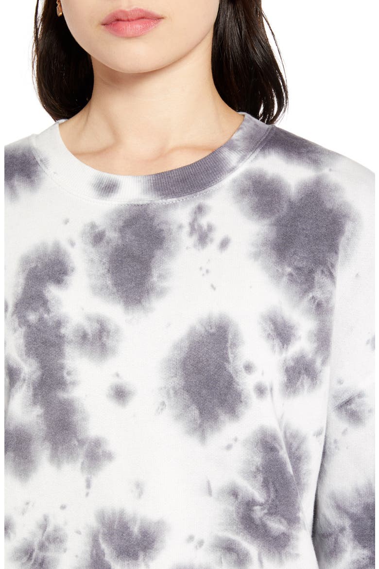 x Claudia Sulewski Tie Dye Sweatshirt, Alternate, color, GREY KITTEN TIE DYE
