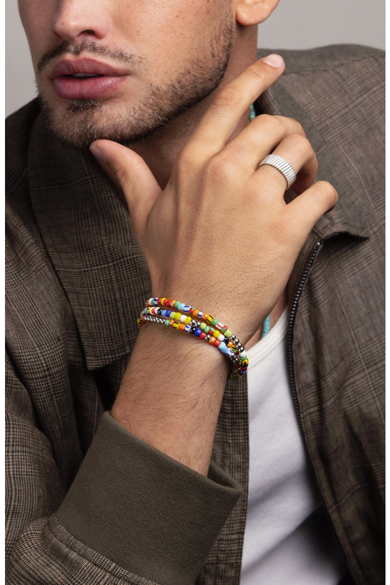Vintage Trifocal Beaded Wrap Bracelet, Alternate, color, MultiColor
