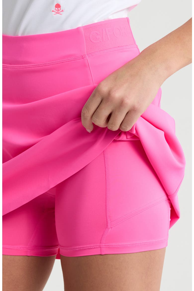 Knockout Mid Rise Scuba Knit Golf Skort, Alternate, color, KNOCKOUT PINK