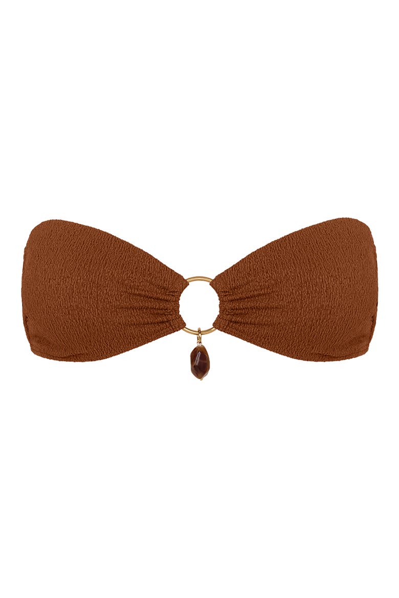 Firenze Olivia Bandeau Bikini Top, Alternate, color, BROWN