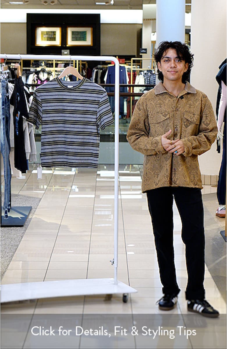 Kids' Stripe Rib Stretch Cotton T-Shirt, sales video thumbnail