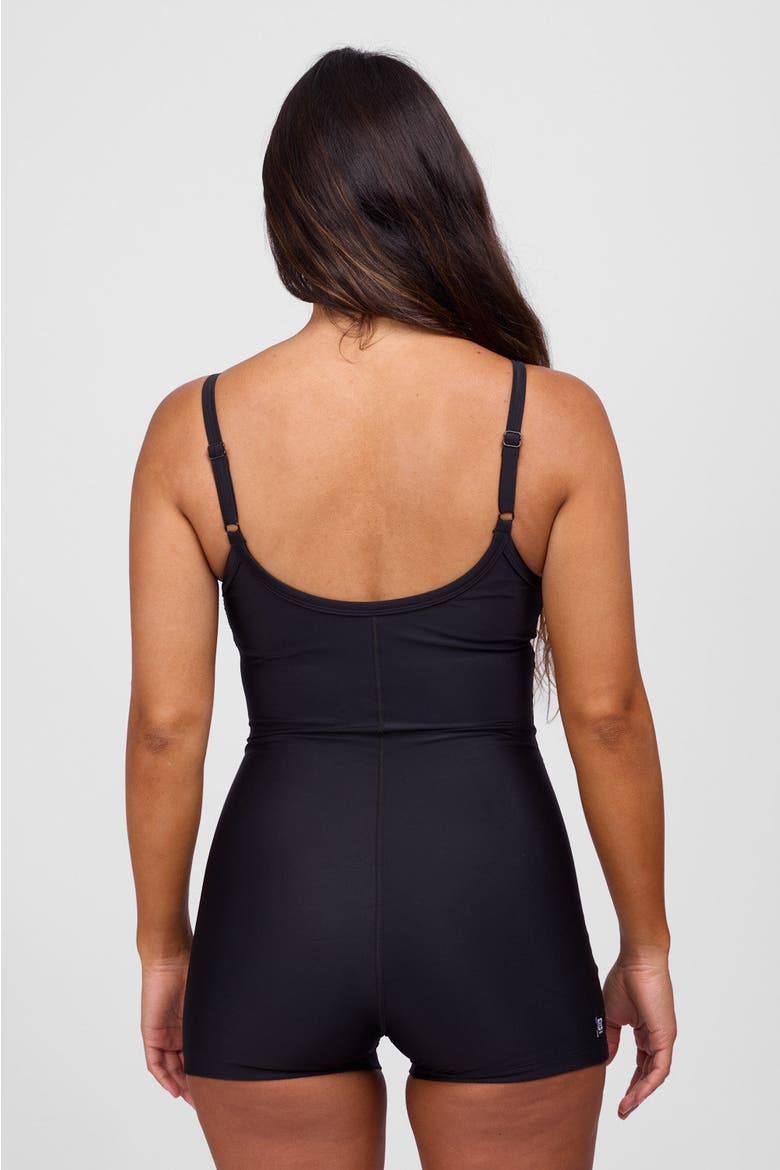 Rebecca Romper One Piece Swimsuit, Alternate, color, Black