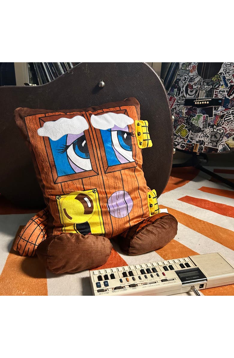 Pillow People Squeaky Door Plush Pillow, Alternate, color, Brown