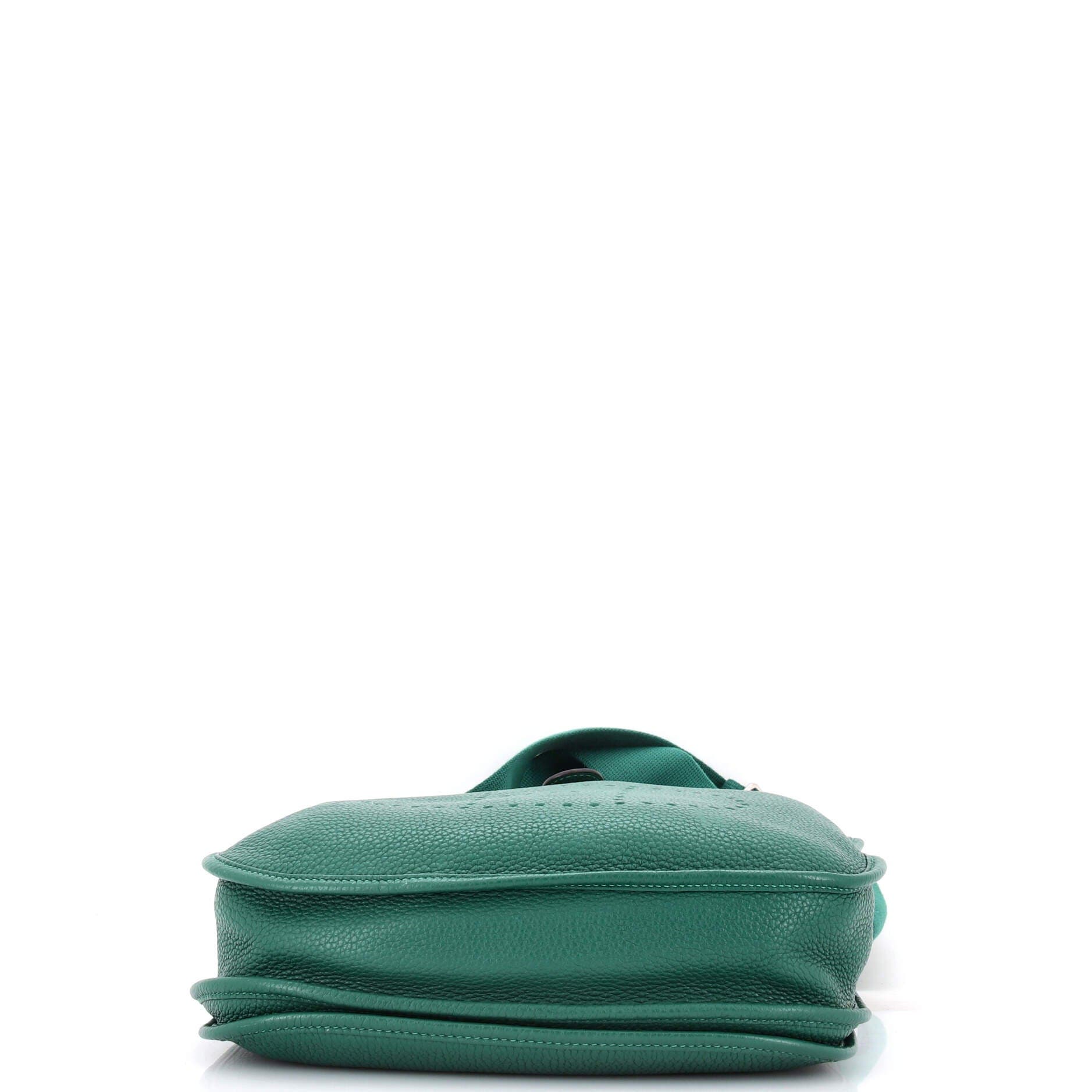 Pre-Owned Hermes Evelyne Bag Gen III Clemence PM, Alternate, color, Malachite