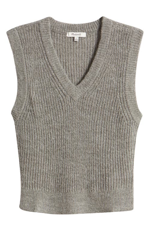 Shop Madewell Romy Shrunken Sweater Vest In Heather Pewter