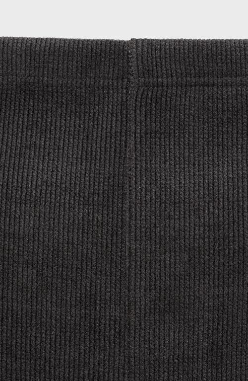 Mango Pull-on Relaxed Straight Leg Corduroy Maternity Pants In Dark Heather Grey