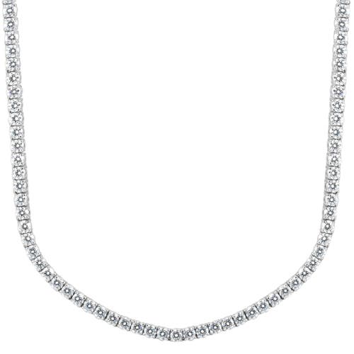 Bliss Diamond Huge 23 Ct Moissanite Tennis Necklace 14k Gold 16.5 In 14k White Gold
