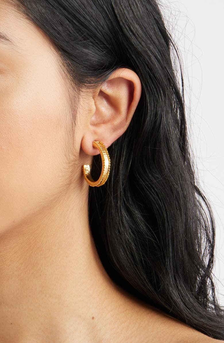 Karine Sultan Dotty Hoop Earrings, Alternate, color, Gold