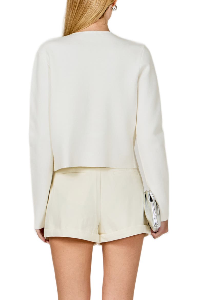Embellished Floral Appliqué Cardigan, Alternate, color, OFF WHITE