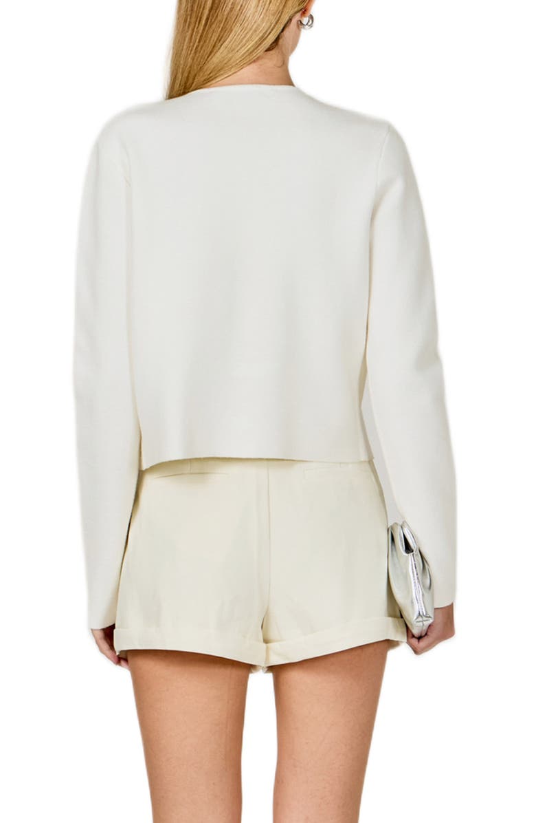 Endless Rose Embellished Floral Appliqué Cardigan, Alternate, color, Off White