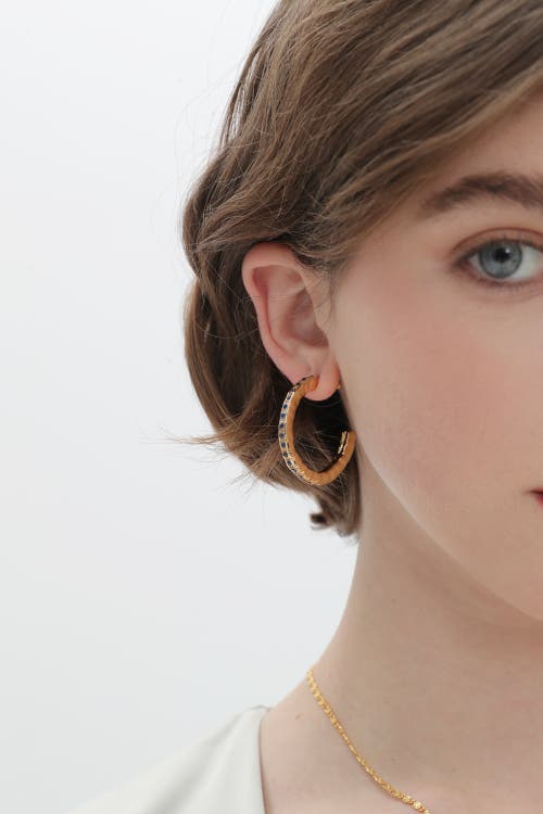 Classicharms Stella Molten Color Cubic Zirconia Hoop Earrings In Gold