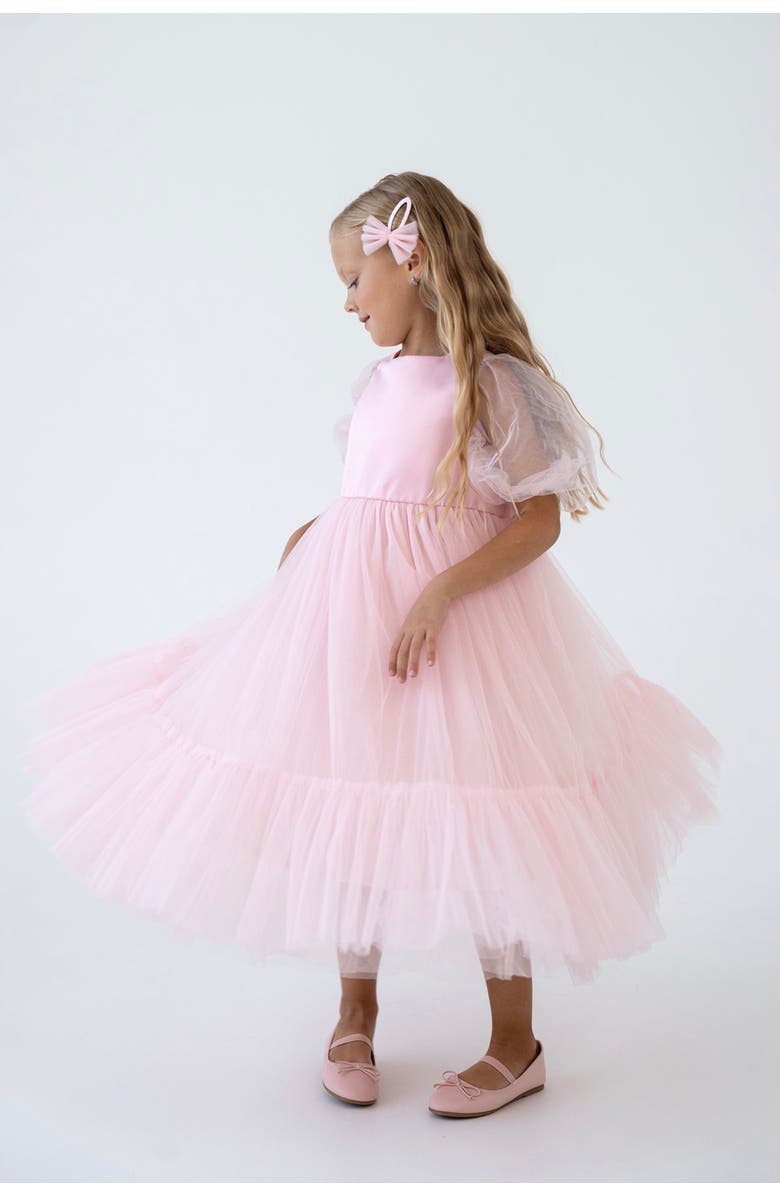 Mini Celebrities Princess Maxi Tulle Dress, Main, color, Pink Rose