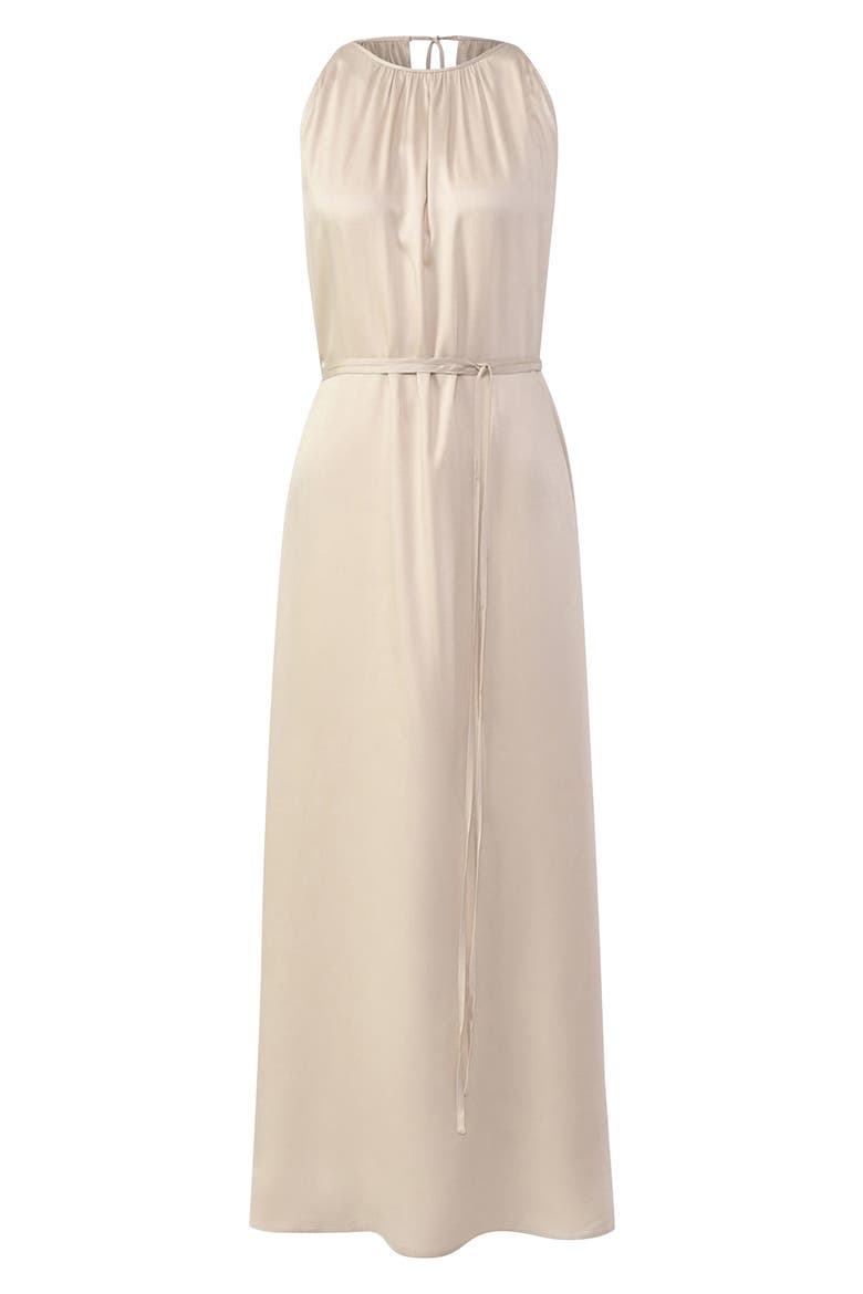 Sleeveless Satin Maternity Dress, Alternate, color, BEIGE