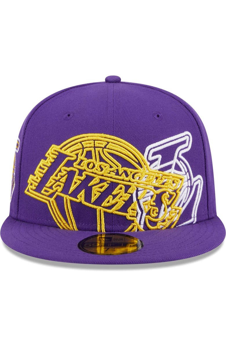 New Era Men's New Era  Purple Los Angeles Lakers Game Day Hollow Logo Mashup 59FIFTY Fitted Hat, Alternate, color, Purple