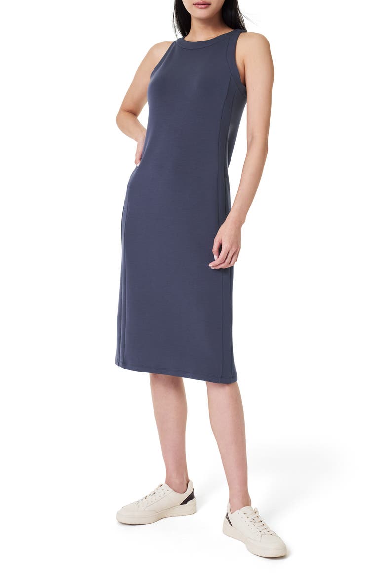 AirEssentials Side Stripe Dress, Main, color, DARK STORM