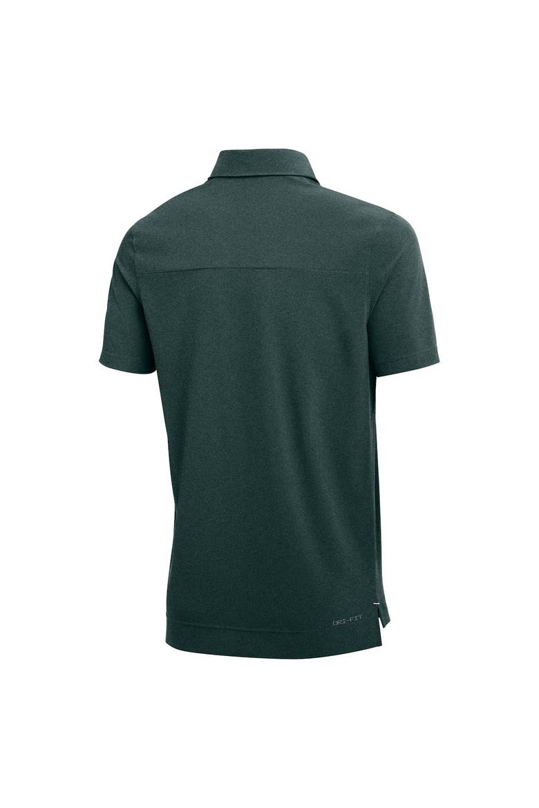 Men's Nike Heathered Green Michigan State Spartans 2022 Coach Performance Polo, Alternate, color, Heather Green
