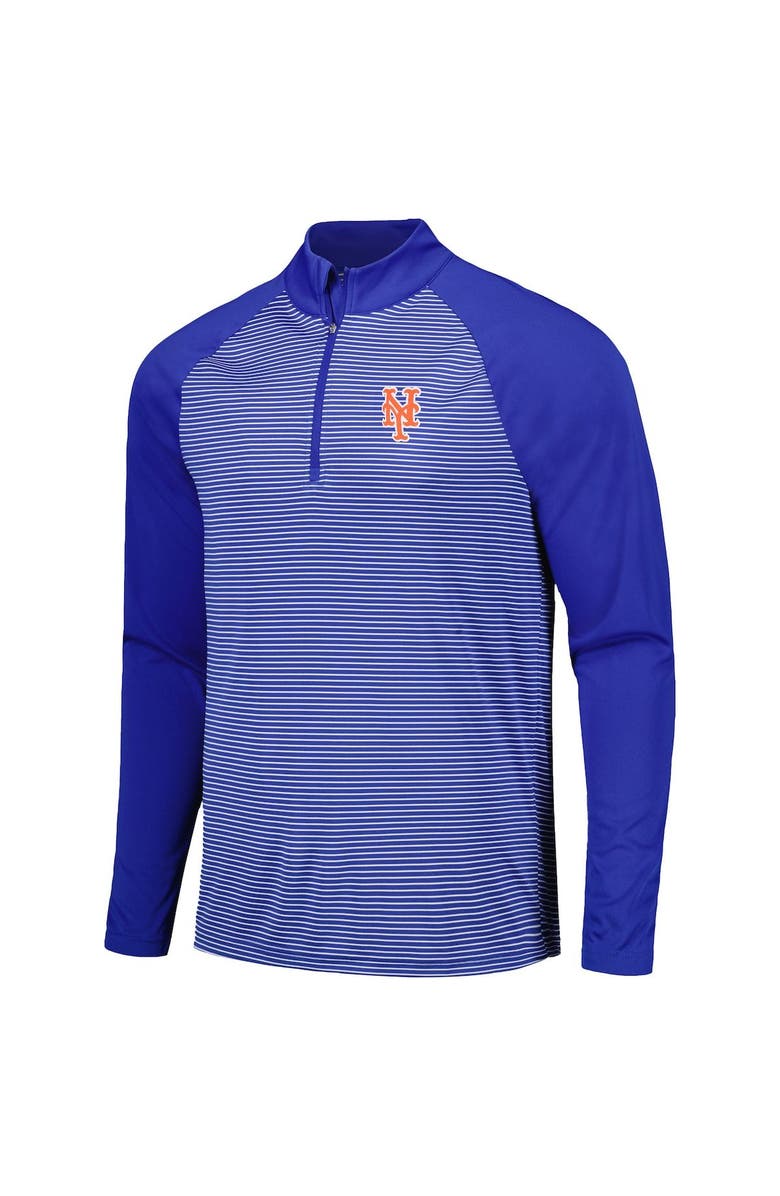 LEVELWEAR Men's Levelwear Royal New York Mets Charter Striped Raglan Quarter-Zip Top, Alternate, color, Royal