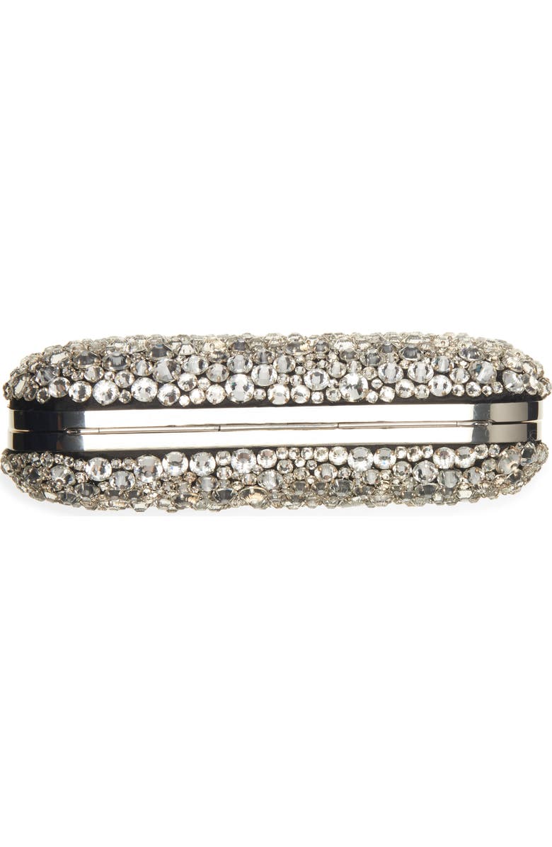 McQueen Spider Crystal Knuckle Box Clutch, Alternate, color, Silver/ Silver