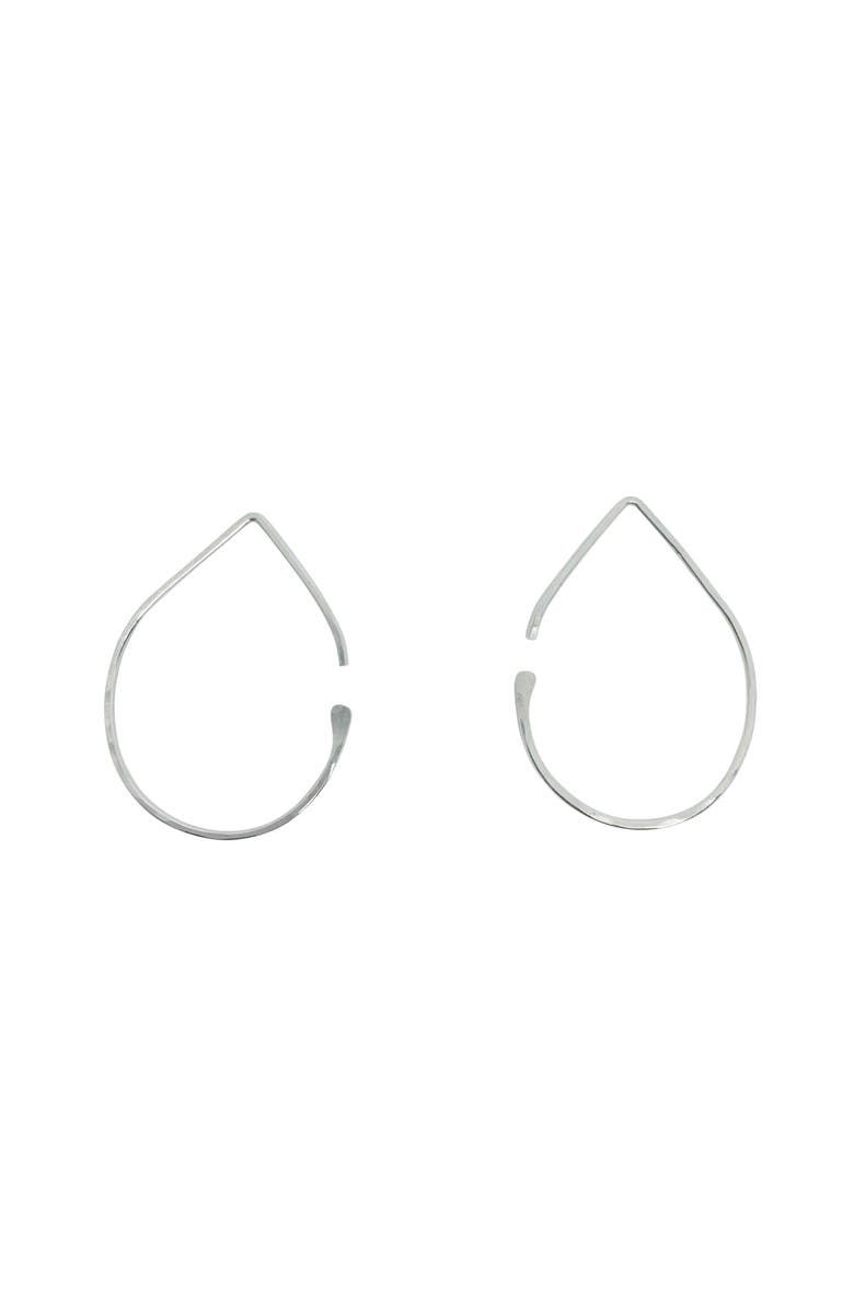 Nashelle Small Threader Teardrop Hoop Earrings, Main, color, 