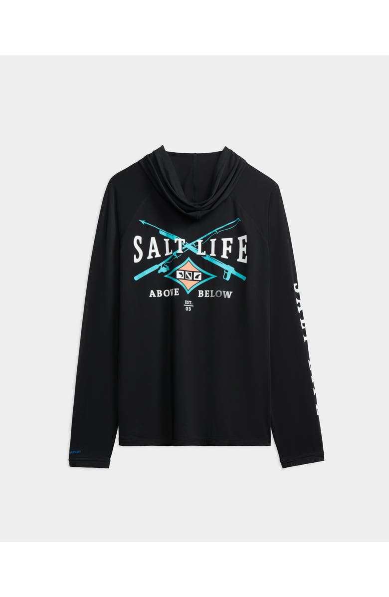 Salt Life Angler Tactics Lightweight Performance Hoodie, Alternate, color, Black