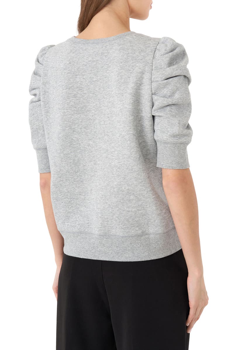 RM Rebecca Minkoff Janine Puff Sleeve Sweatshirt, Alternate, color, Heather Grey