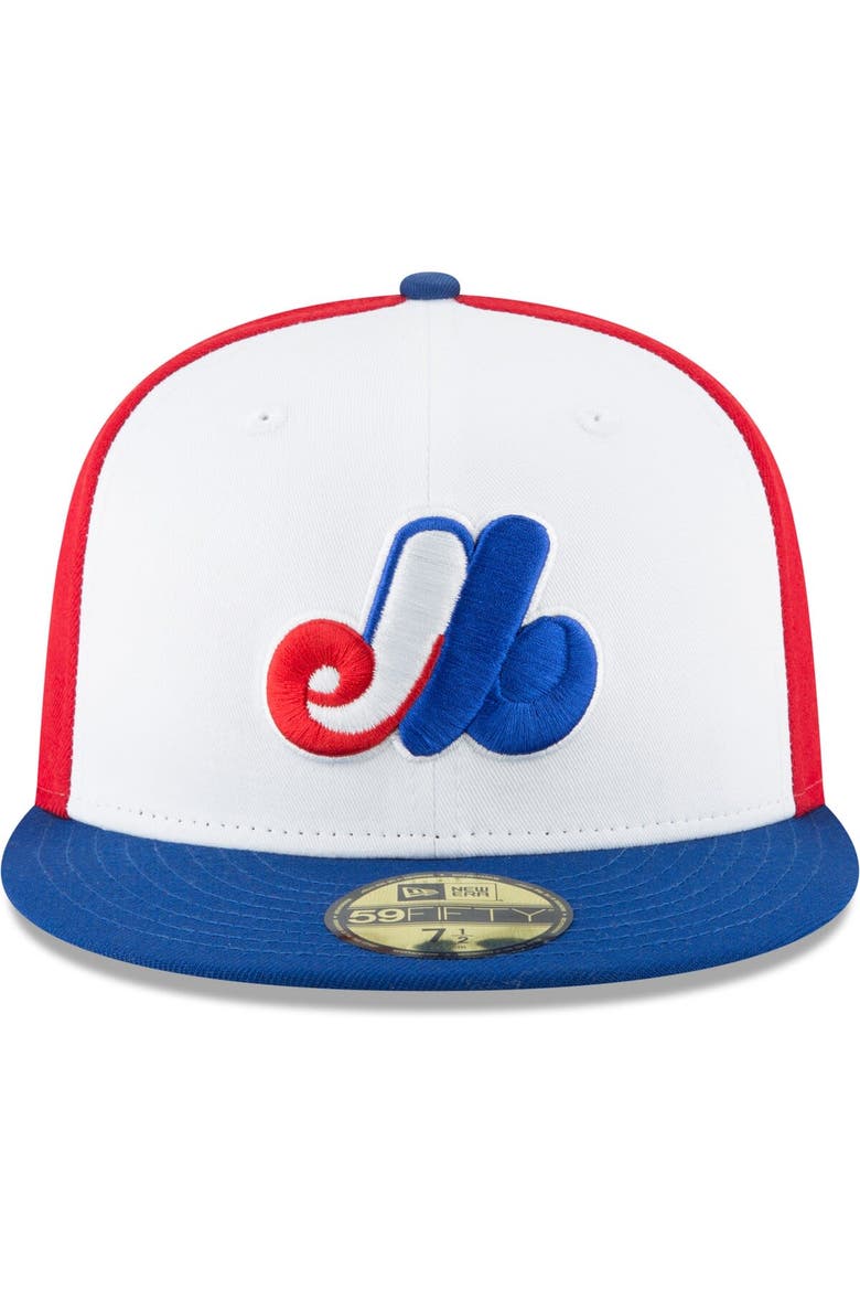 Men's New Era White Montreal Expos Cooperstown Collection Wool 59FIFTY Fitted Hat, Alternate, color, White