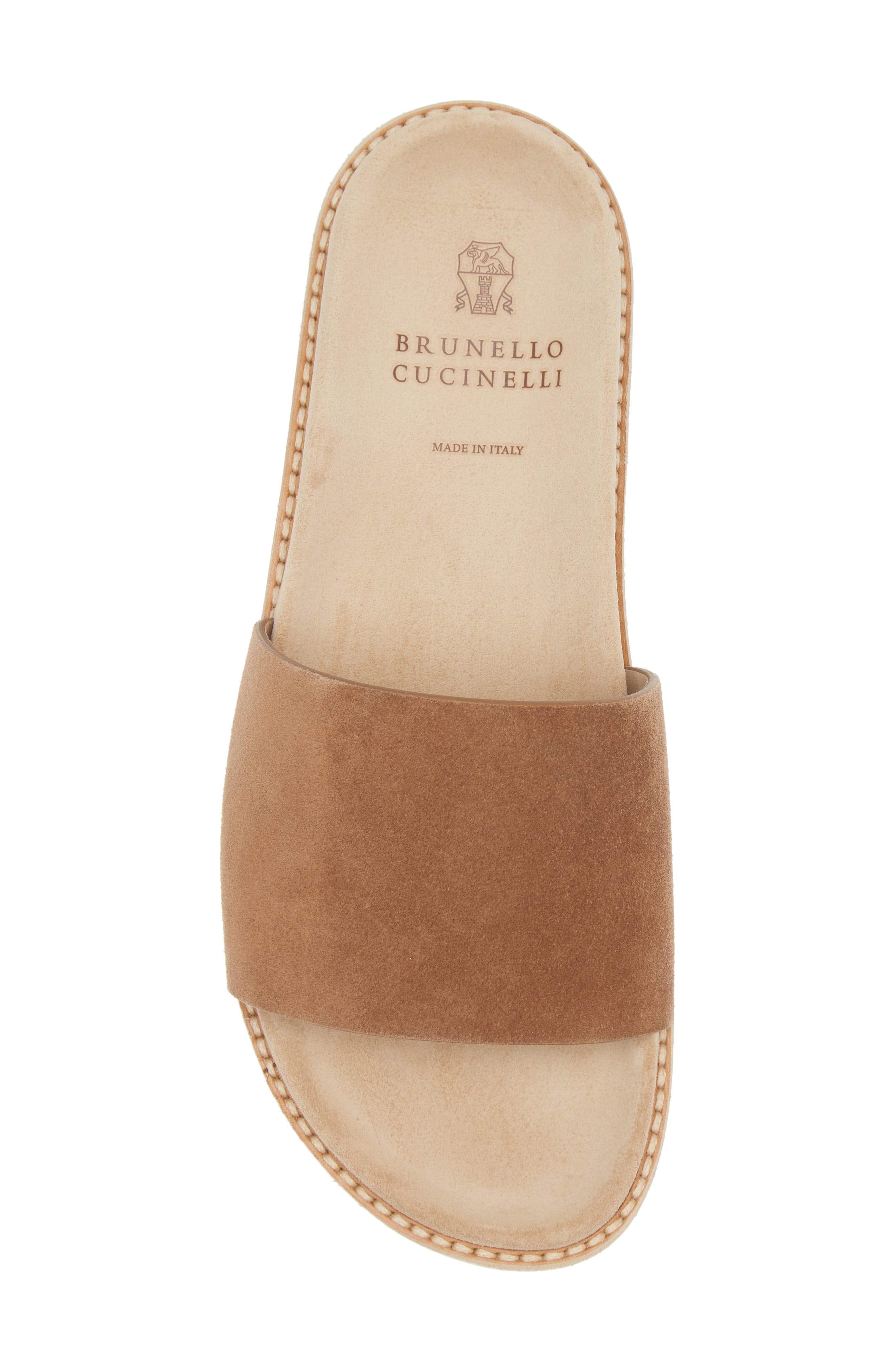 Brunello Cucinelli Suede Slide Sandal, Alternate, color, 