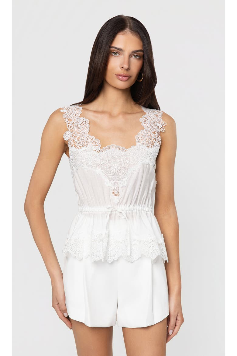 Lennox Lace Combo Voile Top, Main, color, White