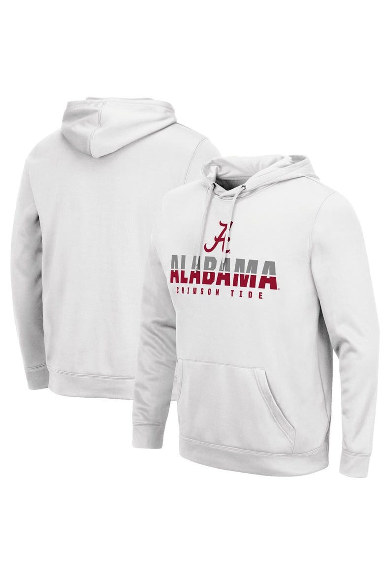 Men's Colosseum White Alabama Crimson Tide Lantern Pullover Hoodie, Main, color, White