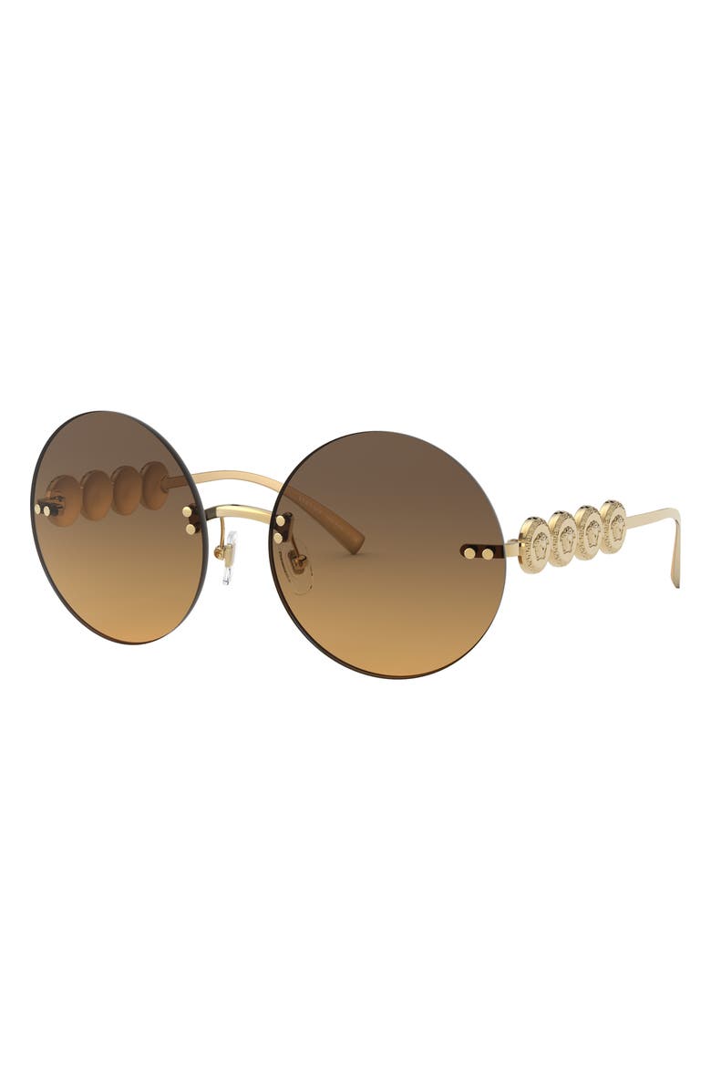 Versace 59mm Round Sunglasses, Alternate, color, Gold