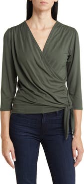 Loveappella Faux Tie Wrap Top