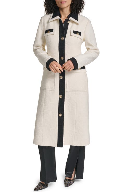 Boiled Wool Blend Coat