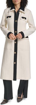 KARL LAGERFELD PARIS Boiled Wool Blend Coat