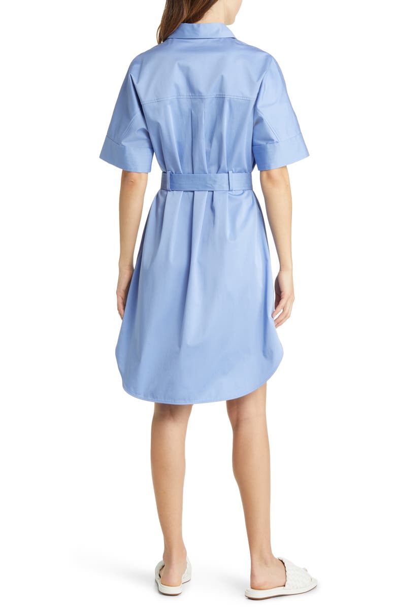 BOSS Dashile Stretch Belted Cotton Shirtdress, Alternate, color,