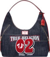 True Religion Varsity Logo Zip Pocket Hobo