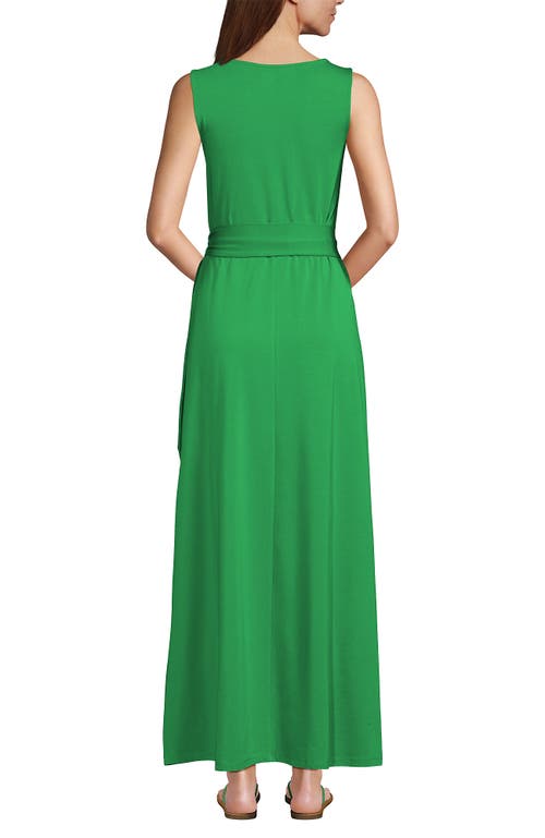 LANDS' END LANDS' END COTTON MODAL SLEEVELESS TIE WAIST MAXI DRESS