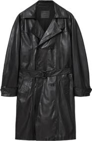 AllSaints Kellett Leather Trench Coat