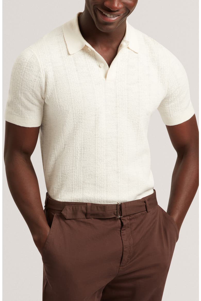 Edgard Cotton & Linen Polo, Main, color, ECRU